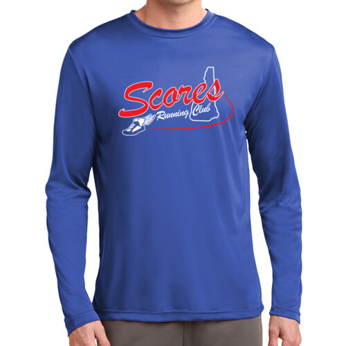 Unisex Long Sleeve Performance Tee (Blue/Grey) Thumbnail