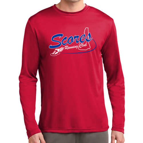 Unisex Long Sleeve Performance Tee (Red) Thumbnail