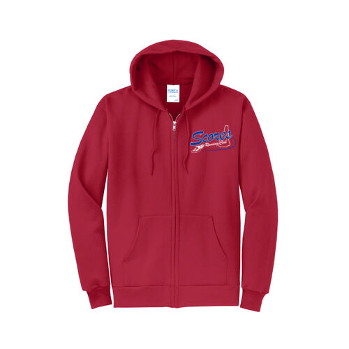 Unisex Full-Zip Hoodie (Red) Thumbnail